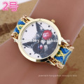 Latest bracelet watch with weave band/lady wrist watches for women BWL024